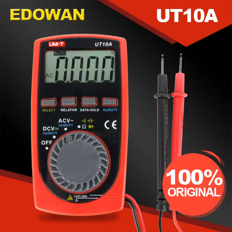 UNI T UT10A Auto Ranging DMM Digital Multimeter Pocket Size LCD Digital ...