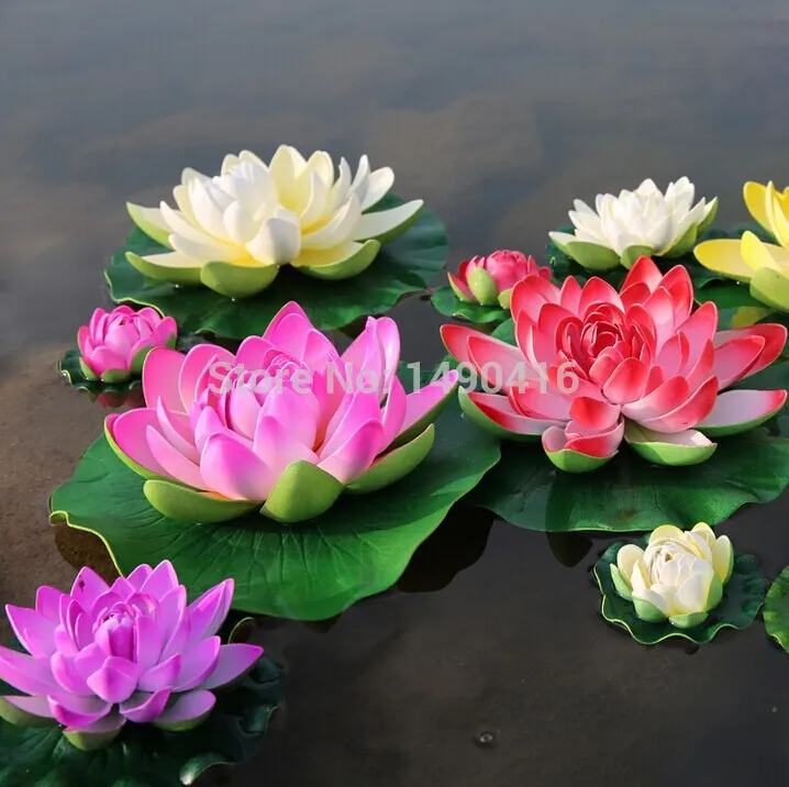 5 sztuk 28 cm 11 cali sztuczne kwiaty lotosu leluja do ogrodu dekoracji ślubnych DIY kwiaty do dekoracji