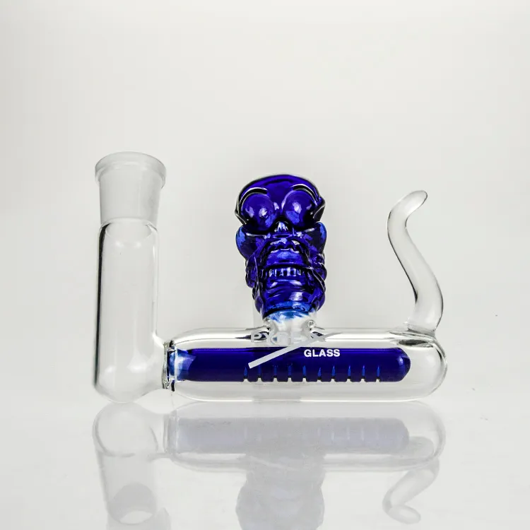 3-дюймовый Blue Glass Skull Ash Catcher 14мм 18мм шарнир для Bong Курительные принадлежности Dab Rigs Ashcatcher