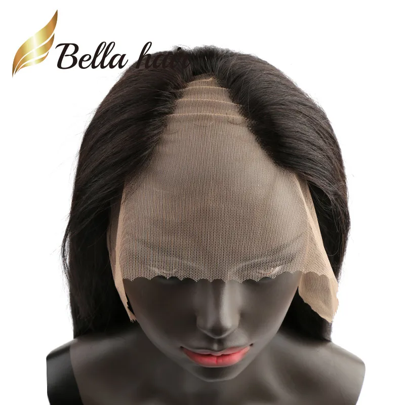 Bellahair 130 % 150 % U 부분 레이스 가발 클립 직선 페루 헤어 가발 24inch 긴 인간 앞 조정 가능