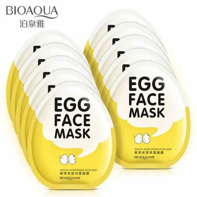 BioAQUA Yumurta Yüz Maskeleri Yağ Kontrolü Brighten Sarılmış Maske İhale Nemlendirici Yüz Maskesi Cilt Bakımı Nemlendirici Maske