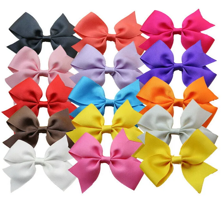 10 sztuk Akcesoria do włosów Dziewczyny Baby Hair Bow Grosgrain Wstążka Łęk Fryzjer Spotty Kolorowe Z Klipsem HD3301