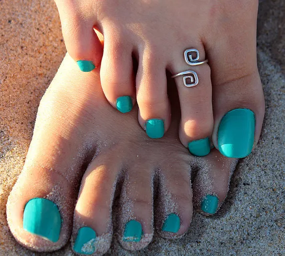 Toe Rings Celebrity Kobiety Vintage Proste Toe Pierścień Regulowana Nożna Plaża Biżuteria Plaża Mody Pokaż Retro Styl Body Jewelry Hot Na Instagramie