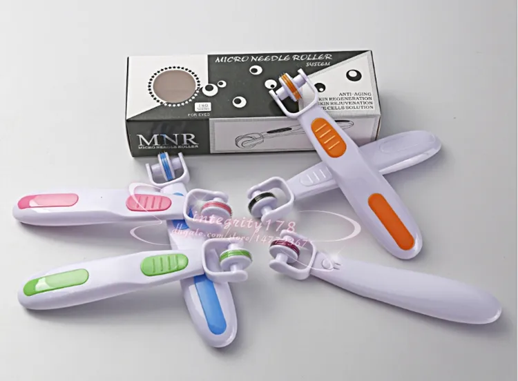 Nytt sminkverktyg Kosmetisk Dermaroller MNR Derma Roller med 180 nålar, 6color för alternativ, MNR 180 mikronedelrulle