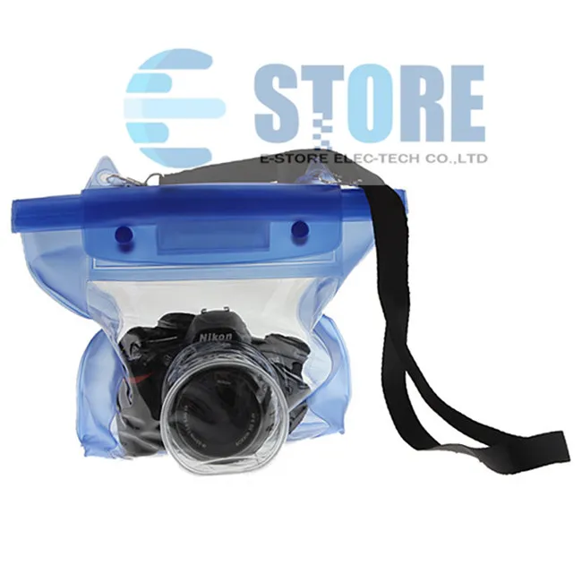 Blue Waterproof Digital Camera DSLR Case Underwater Diving Floating Pouch Housing Dry Bag For Canon For Sony For Nikon D7000