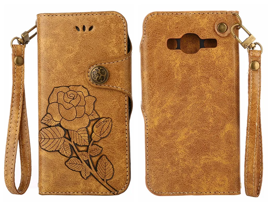 Vintage Rose Covers Cases For Samsung Galaxy J3 Case Prime Leather Luxury Card Flip Cover For Samsung Galaxy J3 2016 2017 Case