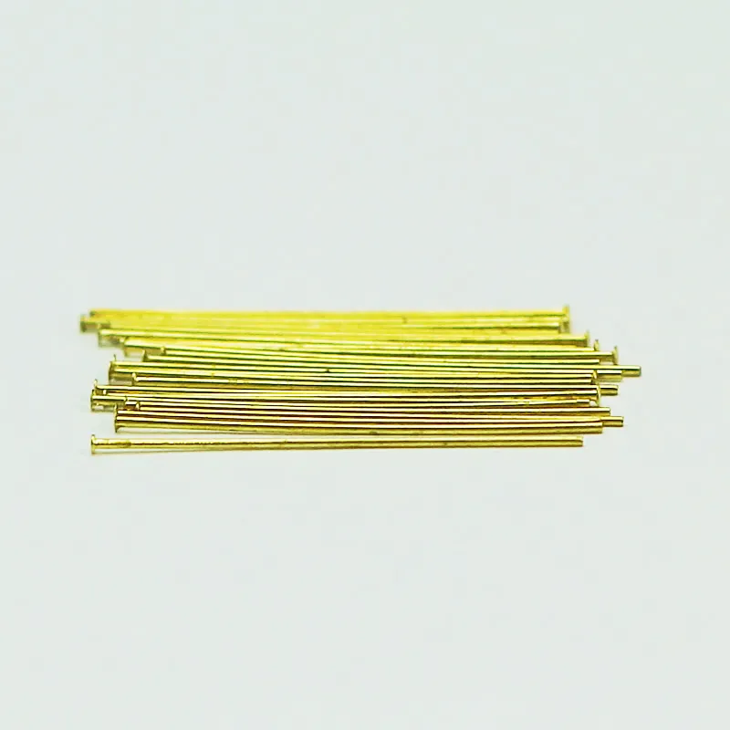 Gold Plated Brass Head Pin For Jewelry Making Flat Head Straight Pins