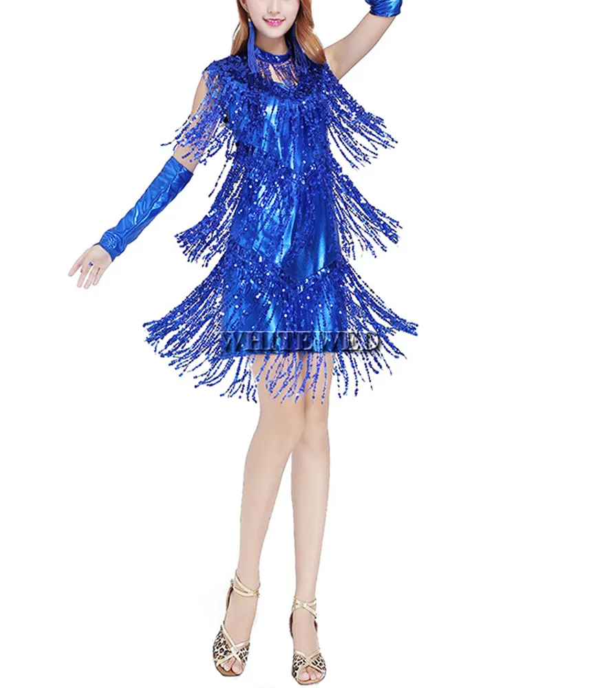 Women fringe tassel latin ballroom salsa cha cha Samba rumba jive dancewear competition fancy dress costumes for sale V Neck