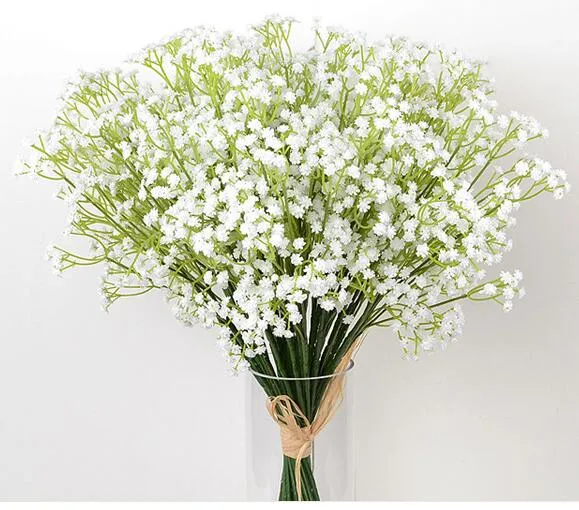 Konstgjorda PU Gypsophila Bouque Blommor Bröllop Fake BabysBreath Blommor Julfest Bordsdekoration Bukett Simulering Babys andetag