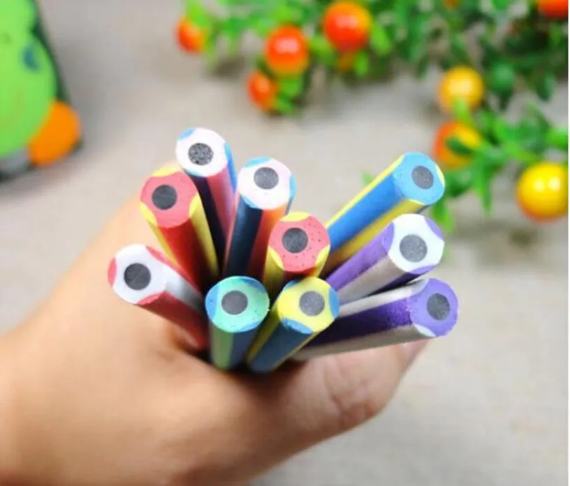 Cute Colorful Foldable Soft Pencil With Eraser Toy Korean Stationery Student Rewarding Gift Children School Fun Equipment