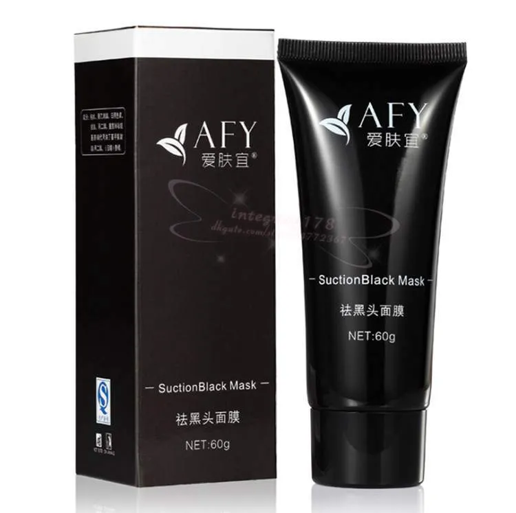 Afy Sug Svart Mask Näsa Acne Remover Black Mask Deep Cleansing Face Mask Face Care Nature Pore Cleaner Black Mud Mask 60g