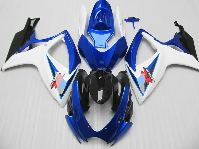 تخصيص لـ Suzuki GSXR 600 750 Fairing kit GSXR600 GSXR750 fairings 2006 2007 06 07 Blue white Fairings