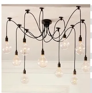 Candelabro clássico 6 luzes lâmpada lâmpada E27 Aranha Edison DIY Grupo Pendurado Lâmpadas Iluminação Iluminação Acessórios Linha Frete Grátis