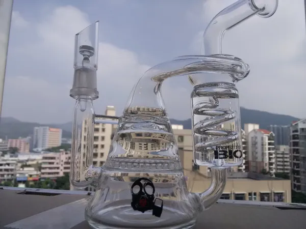glass bong recycler dab rig water pipes 8.5 inch honeycomb percolator glass bubbler heady Pipe 