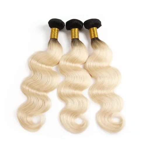 Corpo ondulado Grau de Cabelo 8A Cor # 1b # 613 Bleach Cabelo Humano Loiro Em Linha Reta Bundles Extensões de Cabelo Brasileiro 3 Pcs 8-30 Polegada venda quente