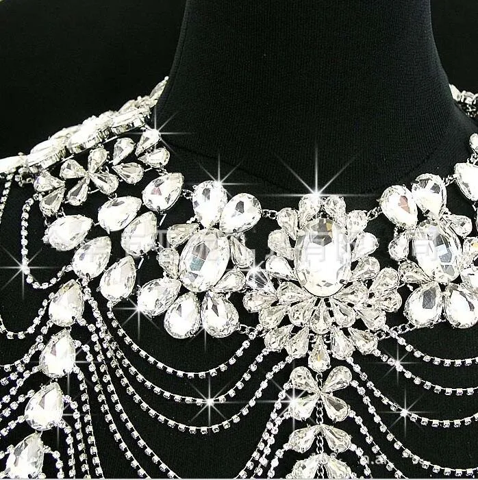 Collier de perles de strass de mariage + boucles d'oreilles ensembles de bijoux de mariée de mariage accessoires de mariage robe de demoiselle d'honneur approvisionnement de fête de cheveux HT034