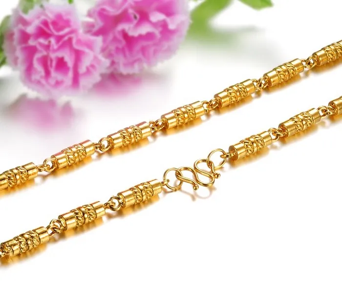 De gros! Hipster – chaîne en forme de cœur pour hommes et femmes, bijoux en or massif 18 carats, collier sculpté à la mode, 50cm 57cm