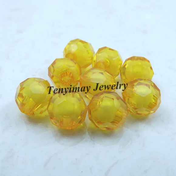 10mm Bead In Bead Fashion Faceted Acrylic Beads DIY Accessory Wholesale 