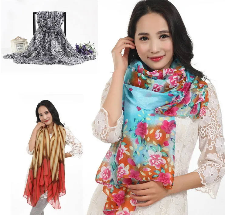 NEW girl women spring summer autumn fall voile Scarf beach shawl sarongs Scarves Stole Neckerchief wraps 180*90cm 17pcs/lot #3986