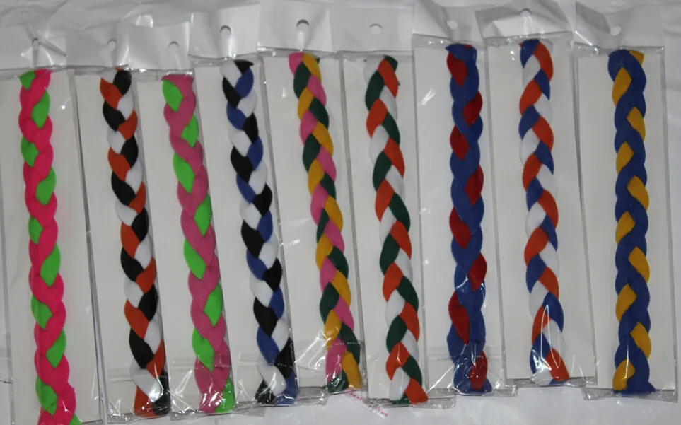 hot selling 2015 For christmas softball headband 3 rope braided headband Sports Braided Elastic Headbands for Girls Softball