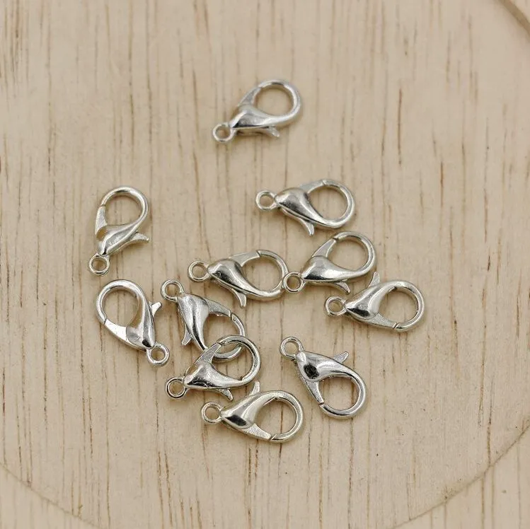 10 12 14 16mm Alloy Lobster Hooks End Connector Clasps For Jewelry Making Findings Necklace Bracelet DIY Earrings Supplies