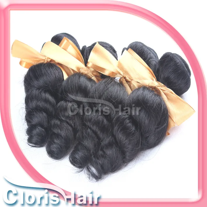 On Sale Loose Wave Hair Weave Brazilian Virgin Human Hair Bundles Unprocessed Wavy Loose Curly Hair Extensions Wholesale 12-26"