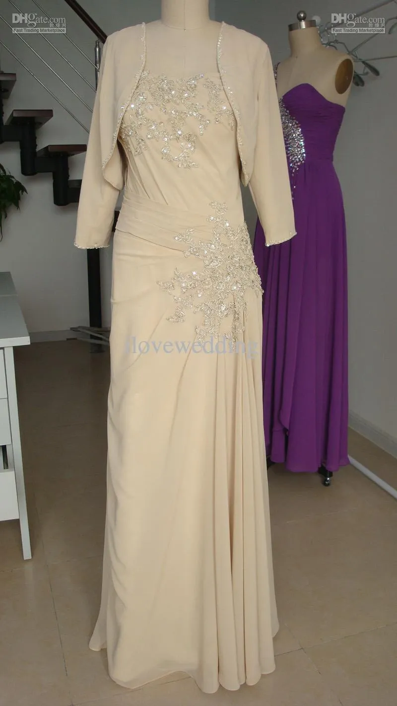 2015 Champagne Chiffon Cheap Mother Of The Bridesmaid Dresses Strapless ...