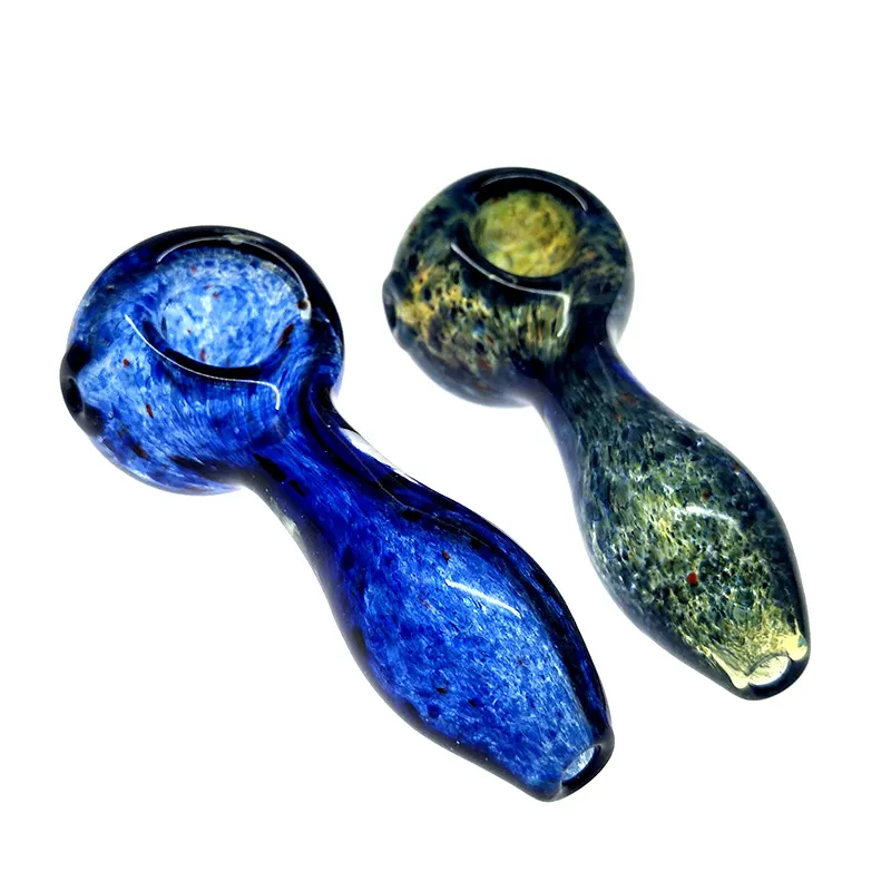 Factory Price New Arrival Glass Spoon Fumed Sea Colored Glass Bubbler Smoking Hand Pipe for smoking