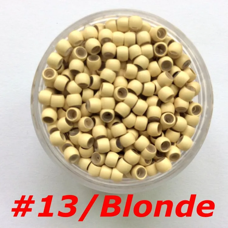 1000 stks / fles 2.9mmx1.6mmx2.0mm Micro Koper Siliconen Nano Ring Link Kralen Haar Extensions Gereedschap 7 Kleuren