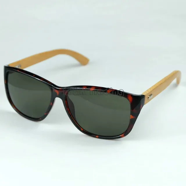 Vintage Mens Sport Sunglasses Designer Wood Sun Glasses Round Frame Cool Black Eyewear 