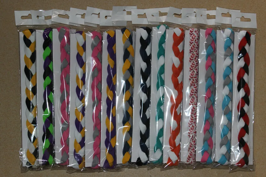Sıcak satış 2015 noel voleybol kafa bandı 3 halat örgülü kafa bandı 6 parça Kızlar için Spor Örgülü Elastik Headbands