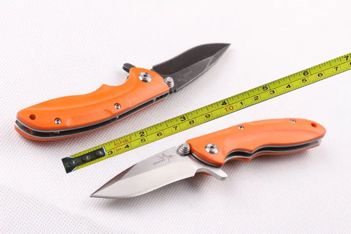 Spedizione gratuita 6 '' nuovo cnc d2 lamiera in pietra lama arancione g10 maniglia tasca pieghevole coltello da campeggio con coltello VTFM21