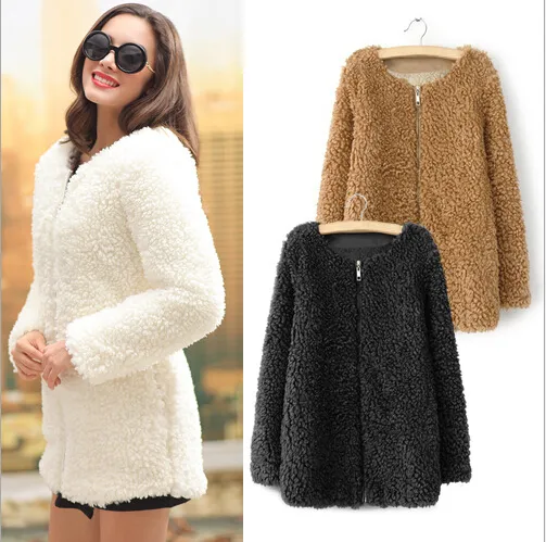 Femmes Cardigan Cachemire Vêtements 2015 Femmes Automne / Hiver Date Mode Chaud À Manches Longues En Cachemire Cardigan Veste Manteaux Plus La Taille Manteau