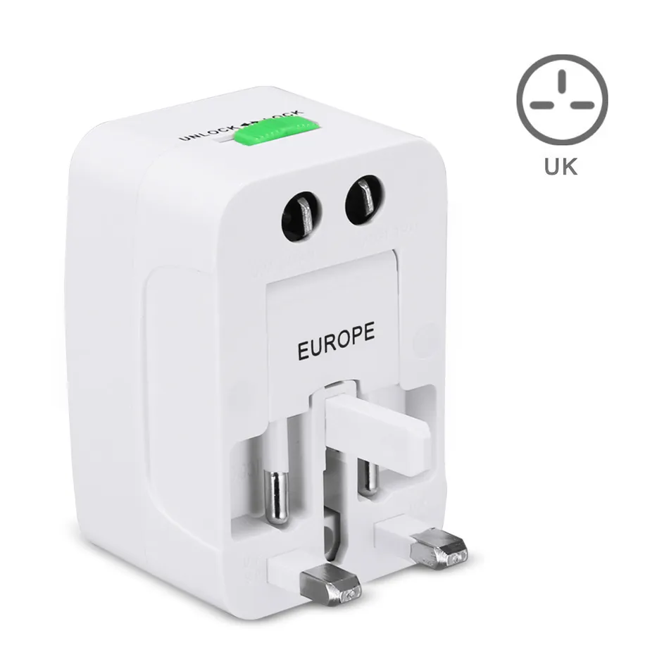 Internationella väggladdare Global Travel Adapter Universal Socket Plug Eu oss alla i en världsomspännande elektrisk plugghamn med detaljhandelspaket