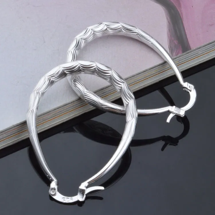 2015 Nowy Design 925 Sterling Silver Hoop Kolczyki Moda Klasyczna Biżuteria Dla Dziewczyn Darmowa Wysyłka