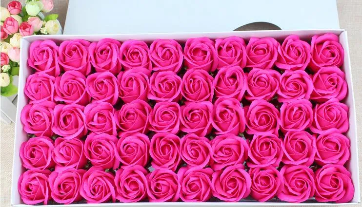 Rosenseifen, Blumen verpackt, Hochzeitszubehör, Geschenke, Event, Partyartikel, Gastgeschenke, Toilettenseife, duftende gefälschte Rosenseife, Badezimmerzubehör SR002