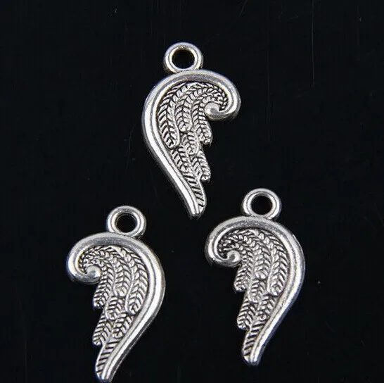 200 pièces pendentif à breloques ailes d'ange en argent tibétain pour Bracelet bijoux 19x10mm gratuit