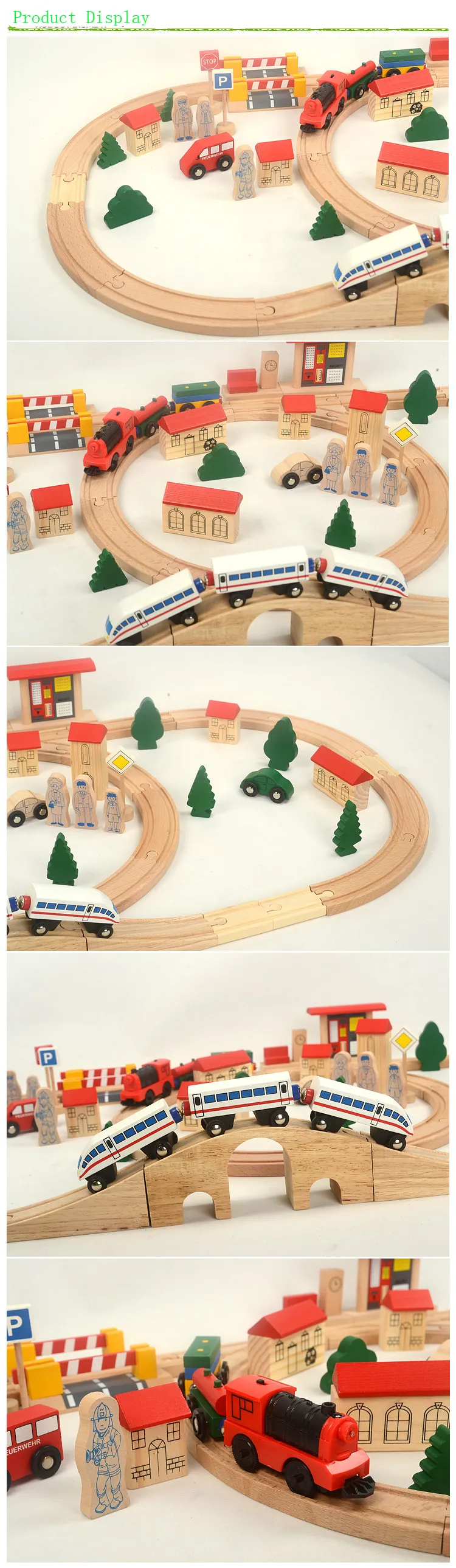 Wood Train Model Boy Car Toy مع Track and Motor DIY Intelligenceimenced عالية الكمية Simulatio Kid Gift Collecting4404493