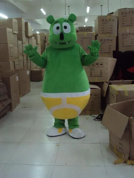 2018 Hoge kwaliteit Groene Gummy Bear Mascot Kostuumkostuum 2564