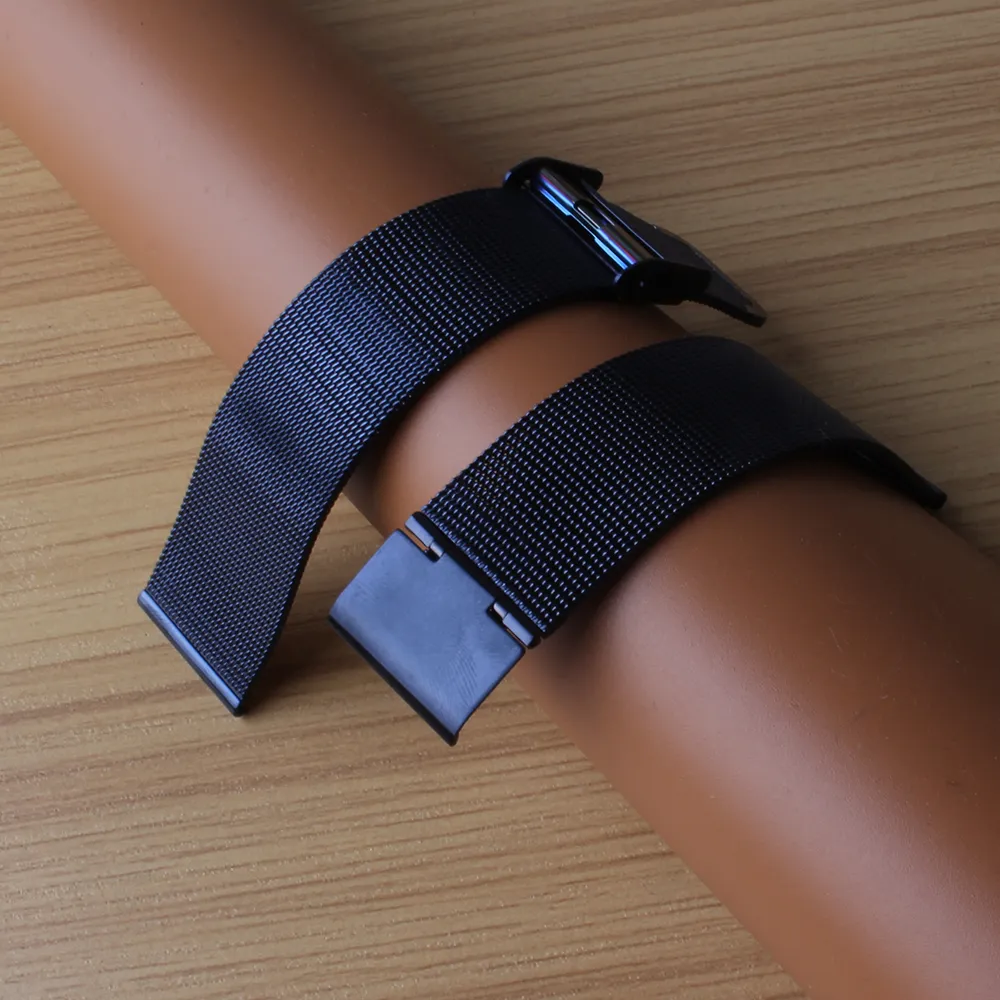 Milanese Loop 18mm 20mm 22mm 24mm Assista Bandas Strap azul escuro preto ultra-fino de Aço Inoxidável Malha Pulseiras pulseiras de relógio para homens horas