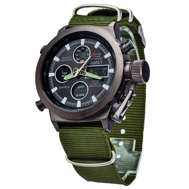 Zegarki luksusowe marka Amst unikalne nurkowanie vogue pływanie cyfrowe kwarc LED Outdoor Sports Military Watch Relogio Masculino zegarki