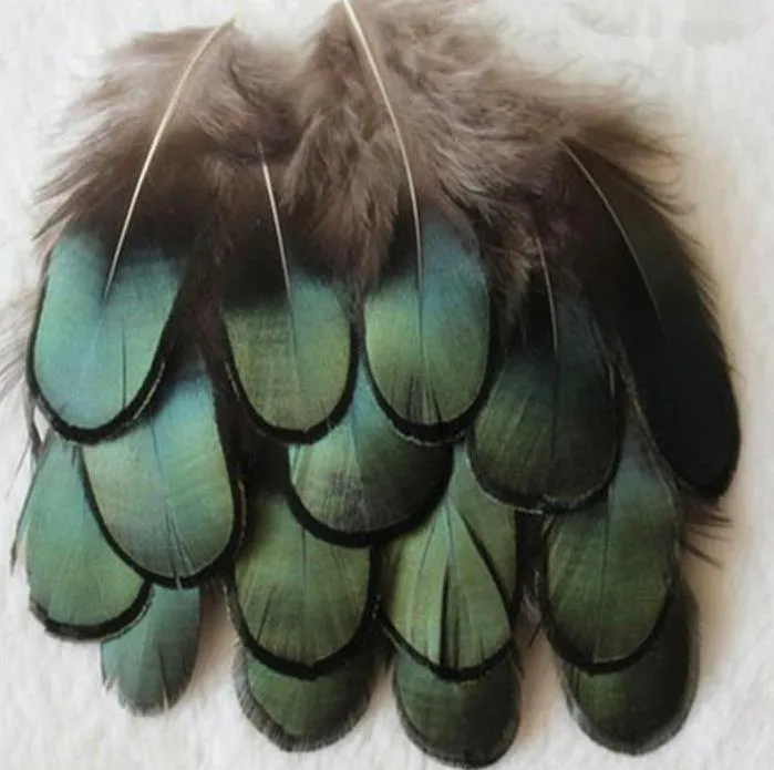 Bricolage artisanat vert cuivre poulet vert-de-gris plumes naturelles pro plumes de nettoyage bijoux à bricoler soi-même sac collier bandeau 47cm de baisse