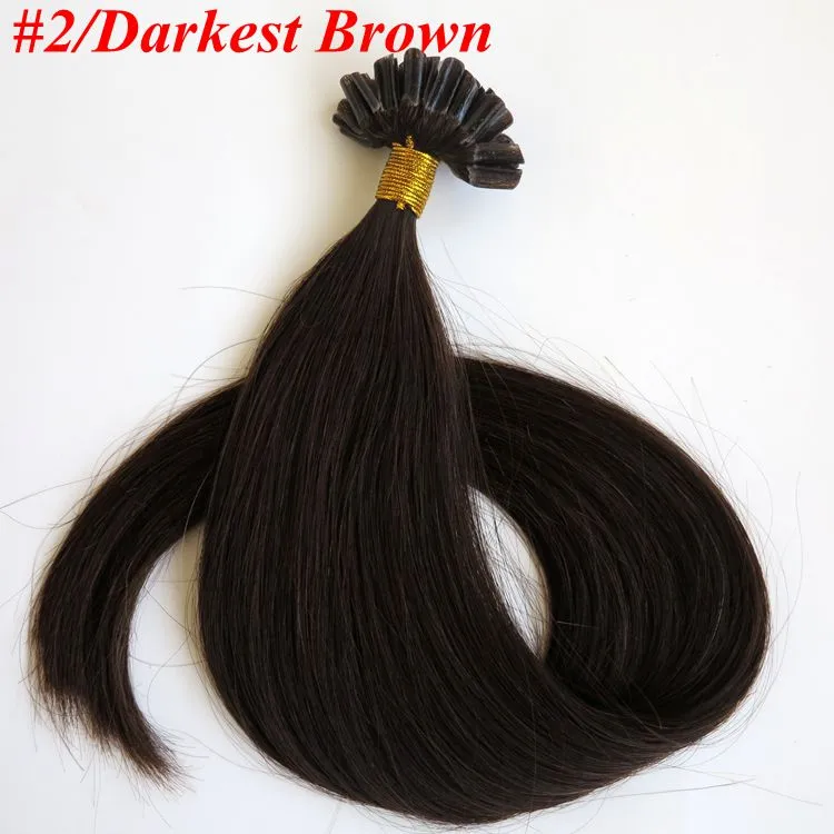 50g 50Strands Pre Bonded Nail U Tips Human Hair Extensions 18 20 22 24INSCH Brazilian Indien Hår Mer Färg Toppkvalitet