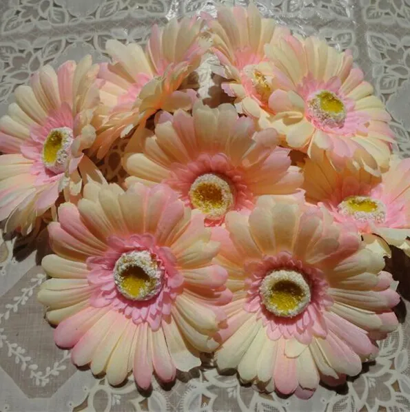 Konstgjorda blommor African Daisy Flower Head Gerbera Hårtillbehör Hårsimulering Silke Flower Partihandel Gerbera Daisy / 