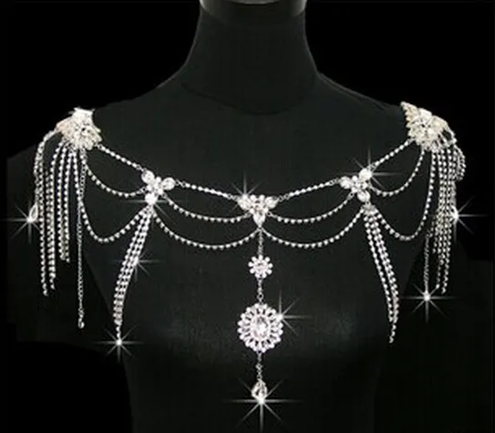 2015 Temperament Ramię Łańcuch Rhinestone Kryształy Wedding Bridal Biżuteria Zestaw Sukienki Frezowanie Akcesoria Bridal TS000114