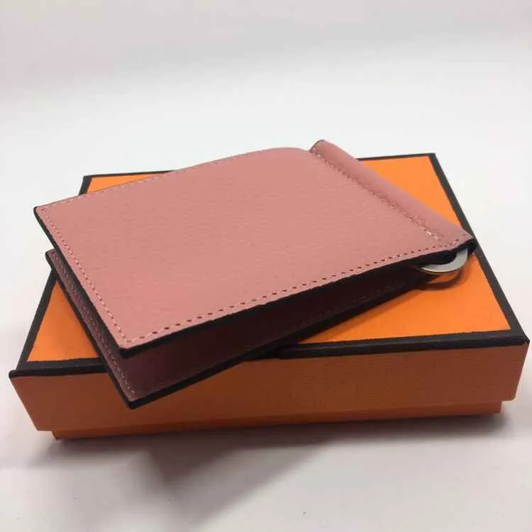 Genuine Leather Credit Card Holder Wallet with Metal Money Clip Classic Desinger Mens Womens 2017 New Arrivals Fashion ID190A