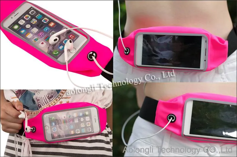 Universal Sports Vattentät Telefonfickor Midjebälte Armband Väska Väskor Påse med klar bild Tryck för iPhone 5S 6Plus Galaxy S5 S6 Edge