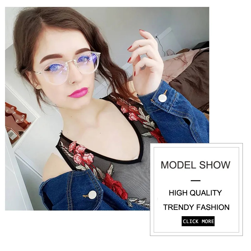 Korean Fashion Clear Glasses Frame Anti Blue Light Glasses Women Fake Glasses Pink Optical Eyeglasses Frame Transparent Oculos