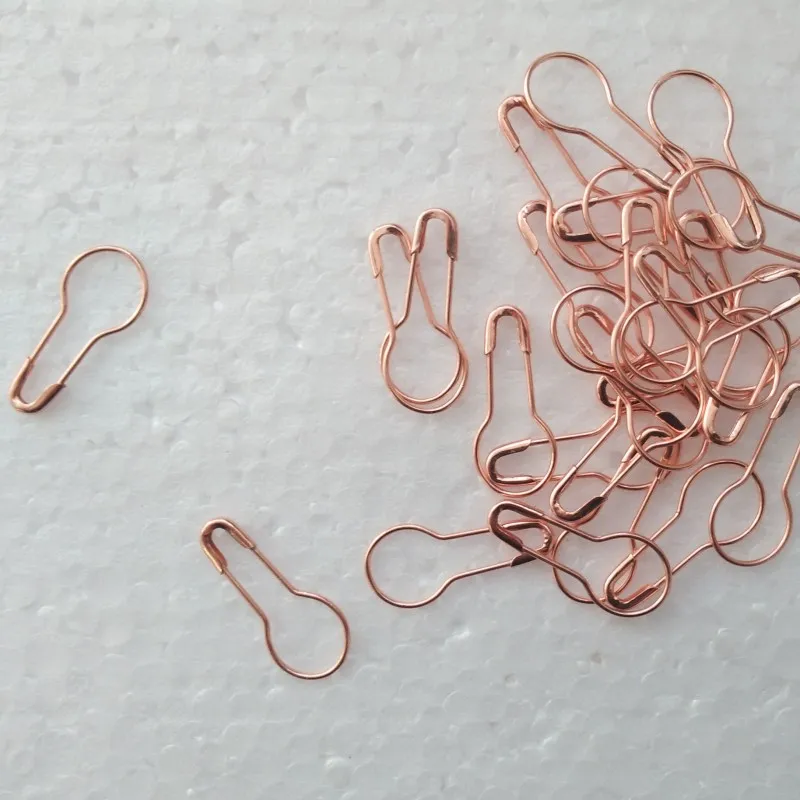 new arrive rose gold color pear shaped safety pin good for craft and stitch markers, hang tags