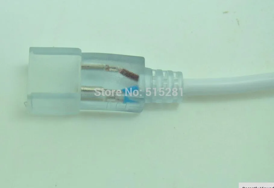 220V 240mm LED Strip Connector, med par 2 PIN-kontakter för 8mm Bredd PCB Högspänning 5050 Enkelfärg LED Strip Free Ship
